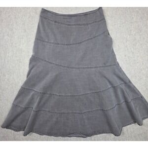 J Jill Gray Denim Maxi Skirt Tencel long flowy Size Petite 6 Boho